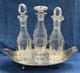 Georgian Sterling Silver Cruet Stand London 1795 Hallmarked 4.8oz W 3 Glass Bttl