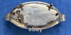 Georgian Sterling Silver Cruet Stand London 1795 Hallmarked 4.8oz w 3 Glass Bttl