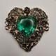 Giant Hobe Uranium Heart Sterling/gold Brooch, Early Rare, Hand Wired