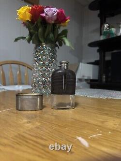 Glass Flask Sterling Silver Reptilian Skin Overlay Gorham S649 NO Mono RARE