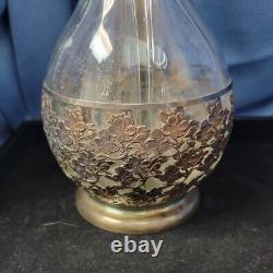 Glass and Sterling Silver Four-Chamber Corked Decanter Amsterdam Vintage