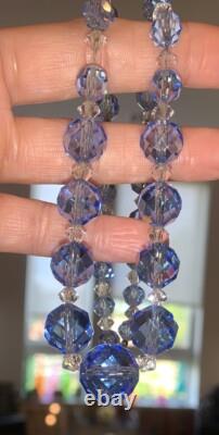 Gorgeous 1930's German Sterling Graduated Glass Art Deco Crystal Necklace? Sign