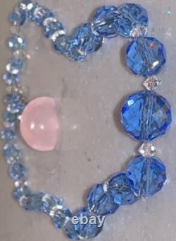 Gorgeous 1930's German Sterling Graduated Glass Art Deco Crystal Necklace? Sign
