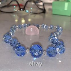 Gorgeous 1930's German Sterling Graduated Glass Art Deco Crystal Necklace? Sign