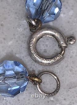 Gorgeous 1930's German Sterling Graduated Glass Art Deco Crystal Necklace? Sign