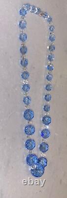 Gorgeous 1930's German Sterling Graduated Glass Art Deco Crystal Necklace? Sign
