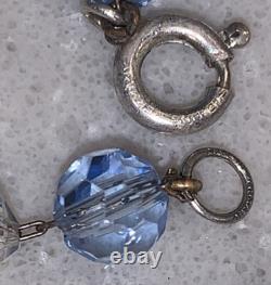 Gorgeous 1930's German Sterling Graduated Glass Art Deco Crystal Necklace? Sign