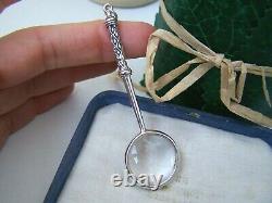 Gorgeous 925 Solid Sterling Silver Magnifying Magnifier Glass Chatelaine Pendant