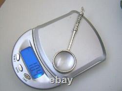 Gorgeous 925 Solid Sterling Silver Magnifying Magnifier Glass Chatelaine Pendant