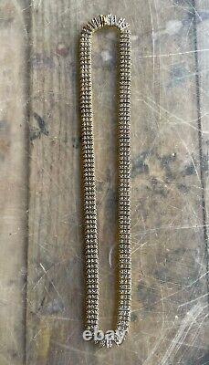 Gorgeous Gold Plate over. 925 Sterling Silver 8 1/2 Clear CZ Necklace Vintage