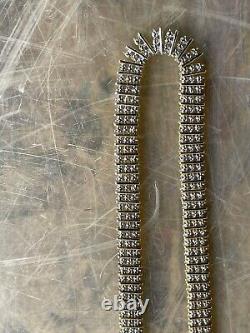 Gorgeous Gold Plate over. 925 Sterling Silver 8 1/2 Clear CZ Necklace Vintage