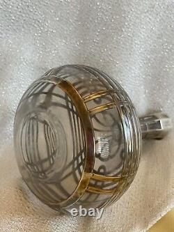Gorgeous Sterling D137 Silver Overlay Glass Decanter Art Deco- READ
