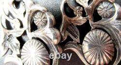 Gorgeous Sterling Silver Germany Paste Glass Dangling Screwback Earrings