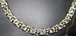 Gorgeous Sterling Silver Paste Clear Glass Antique Bracelet