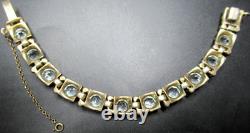 Gorgeous Sterling Silver Paste Clear Glass Antique Bracelet