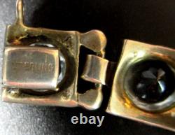 Gorgeous Sterling Silver Paste Clear Glass Antique Bracelet