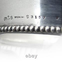 Gorham Cut Glass Water Pitcher Beaded Rim Sterling Silver 1897 Mono