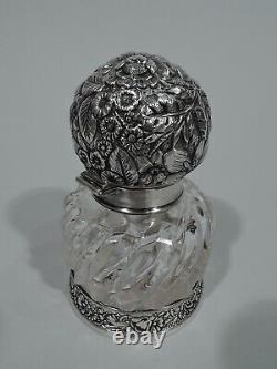 Gorham Inkwell S633 Antique Victorian American Sterling Silver Cut Glass