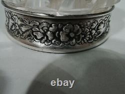 Gorham Inkwell S633 Antique Victorian American Sterling Silver Cut Glass