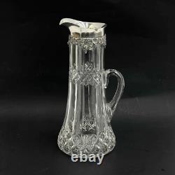 Gorham Sterling Silver Grapevine Cut Glass Jug Champagne Pitcher S2809 1897