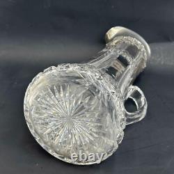 Gorham Sterling Silver Grapevine Cut Glass Jug Champagne Pitcher S2809 1897