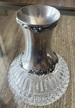 Gorham Sterling Silver and ABP Cut Glass Water Jug Carafe 1898