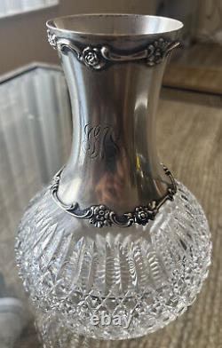 Gorham Sterling Silver and ABP Cut Glass Water Jug Carafe 1898