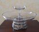 Grand Antique Glass & Sterling Silver Base Table Centerpiece Candle Holder