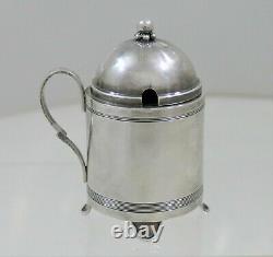 Grann & Laglye Denmark Sterling Silver Condiment Pot 1940 Intact Glass Liner