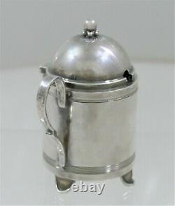 Grann & Laglye Denmark Sterling Silver Condiment Pot 1940 Intact Glass Liner