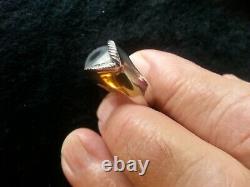 Great Frog Glass Eye Silver Ring