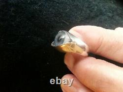 Great Frog Glass Eye Silver Ring