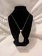 Green Sea Ocean Glass Sterling Silver Bezel Charm Pendant 13in