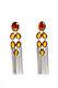 Gucci Womens Sterling Silver Glass Fringe Statement Earrings 17 Grams