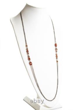 Gucci Womens Sterling Silver Glass Multichain 38 Station Necklace 31 Grams