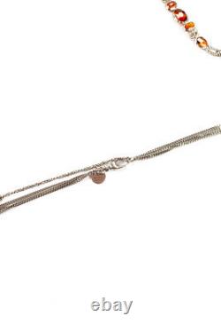 Gucci Womens Sterling Silver Glass Multichain 38 Station Necklace 31 Grams