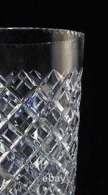 HAWKES Cut Glass Vase with Raised Sterling Silver Base 13 tall