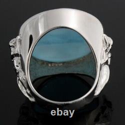 HSN Tagliamonte Aqua-Color Glass Dionysus Sterling Venetian Intaglio Ring 8 $379