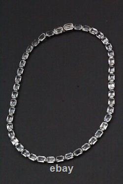 H & H Hamilton Antique Art Deco Sterling Silver Riviere Paste Glass Necklace
