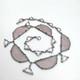 H&h Sterling Silver 925 Czech Frosted Lavender & Clear Glass Necklace Art Deco