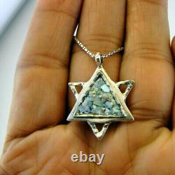 Hadar Designers Roman Glass Star of David Pendant 925 Sterling Silver Art (as)