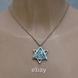 Hadar Designers Roman Glass Star of David Pendant 925 Sterling Silver Art (as)