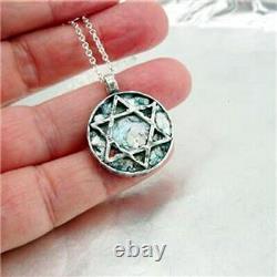 Hadar Designers Sterling Silver Roman Glass Star of David Pendant (as 519313)