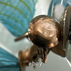 Hand Blown Art Glass Lamp Work Beaded Necklace With Sterling Silver