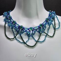 Handmade 925 Sterling Silver Blue/Green Victorian Necklace Earrings Bracelet