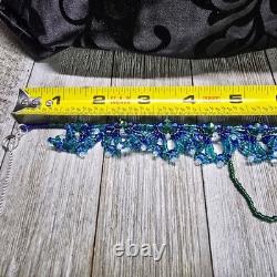 Handmade 925 Sterling Silver Blue/Green Victorian Necklace Earrings Bracelet