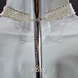 Handmade 925 Sterling Silver Crystal Inspired Glass Necklace Earring Set White