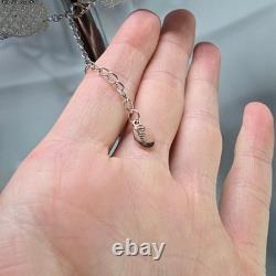 Handmade 925 Sterling Silver Crystal Inspired Glass Necklace Earring Set White