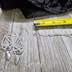 Handmade 925 Sterling Silver Crystal Inspired Glass Necklace Earring Set White