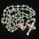 Handmade Aquamarine Blue Czech Glass & Sterling Silver Rosary